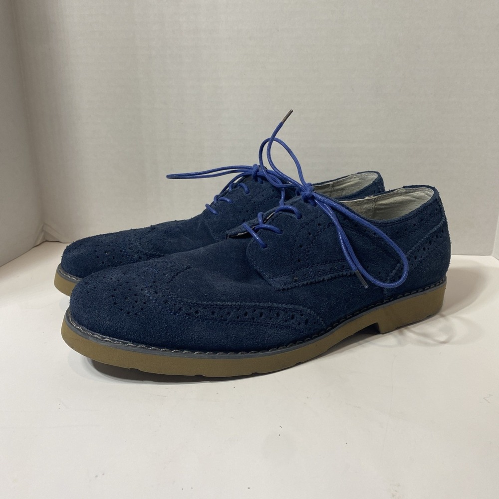 Express Wing Tip Oxford Shoes Chalk Suede Blue Soles Mens‎ 10.5
